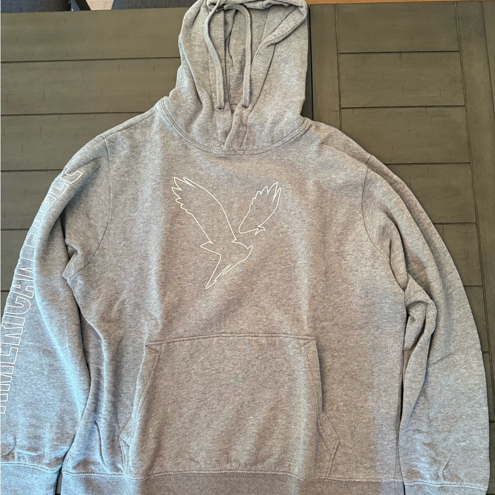 American Eagle Outfitters Gray Hoodie with Bird Graphic
